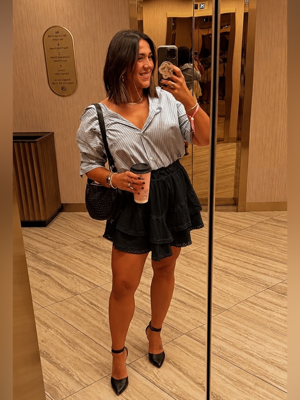 Eyelet Skort Black